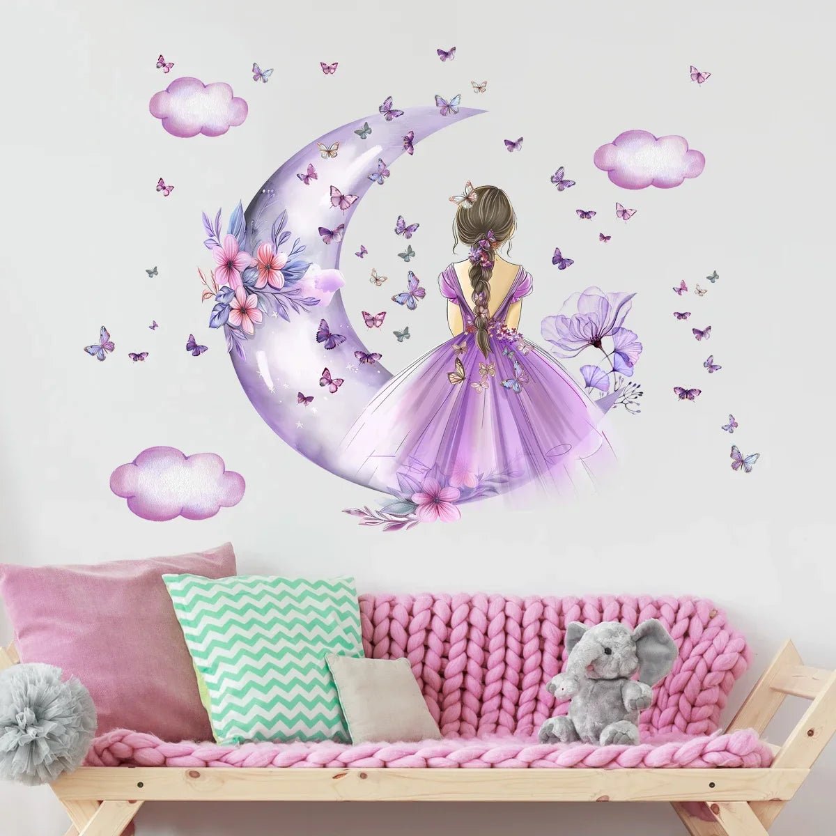 PrincesseSticker™ - Lune Mauve - Berceaudebebe