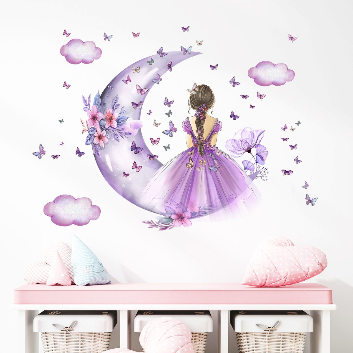 PrincesseSticker™ - Lune Mauve - Berceaudebebe