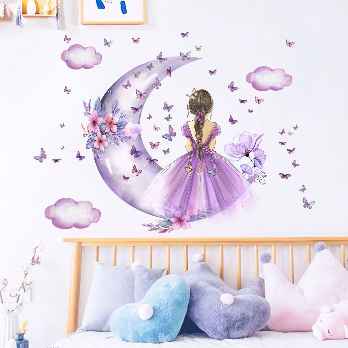 PrincesseSticker™ - Lune Mauve - Berceaudebebe